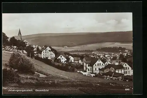 AK Johanngeorgenstadt, Totalansicht vom Berg aus