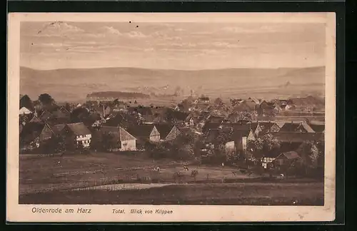 AK Oldenrode am Harz, Totalansicht - Blick von Klippen