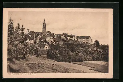 AK Kirchberg /Jagst, Totalansicht hinter Feldern