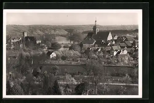 AK Lauffen a. N., Ortsansicht aus der Vogelschau