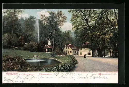 AK Auerbach a. d. Bergstr., Fürstenlager mit Springbrunnen