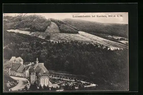 AK Kandern, Luisenheim aus der Vogelschau