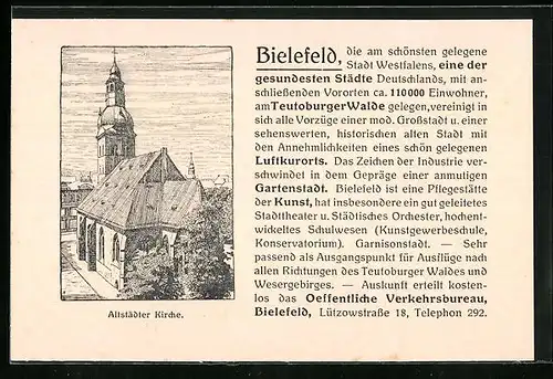 Künstler-AK Bielefeld, Altstädter Kirche