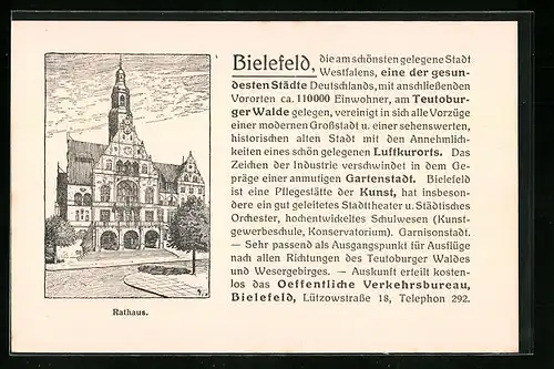 Künstler-AK Bielefeld, Rathaus