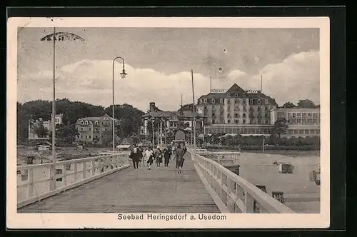 AK Heringsdorf a. Usedom, Blick auf die Brücke