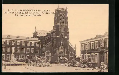 AK Marquette-lez-Lille, Maison de St-Jean de Dieu - Lommelet - La Chapelle, facade