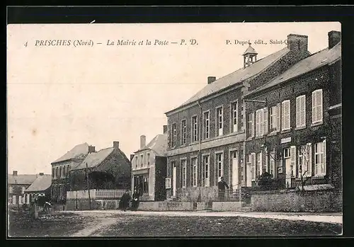 AK Prisches, La Mairie et la Poste