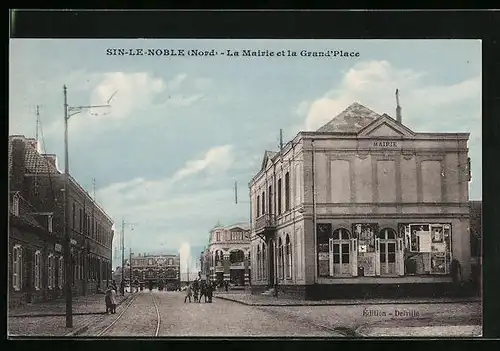 AK Sin-le-Noble, La Mairie et la Grand`Place