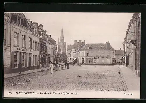 AK Hazebrouck, La Grande Rue de l`Église