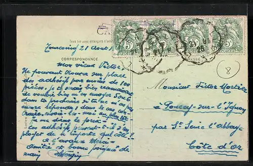 AK Tourcoing, rue Faidherbe, Strassenpartie