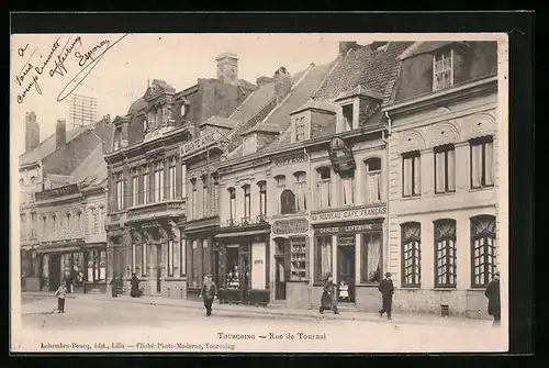 AK Tourcoing, Rue de Tournai, Strassenpartie