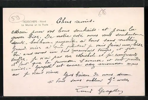 AK Boeschepe, La Mairie et la Poste