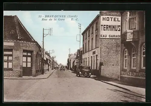 AK Bray-Dunes, Rue de la Gare