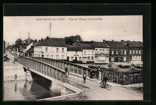 AK Mortagne-du-Nord, Pont de l`Escaut et Grand`Rue