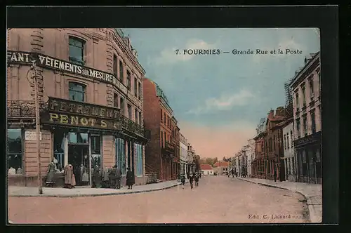 AK Fourmies, Grande Rue et la Poste