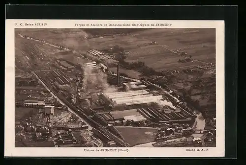 AK Jeumont, Usines, Fliegeraufnahme