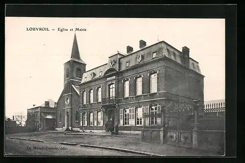 AK Louvroil, Eglise et Mairie
