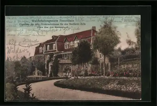 AK Frauenhain b. Zeitz, Gleichnamige Walderholungsstätte mit Grünanlagen