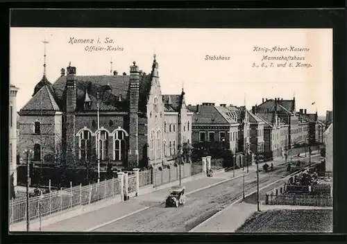 AK Kamenz i. Sa., König-Albert-Kaserne mit Mannschaftshaus und Stabshaus