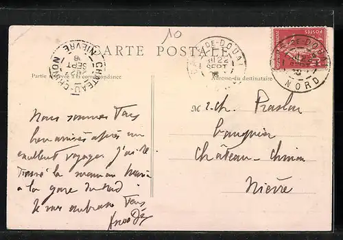 AK Douai, Place Carnot, Strassenbahn