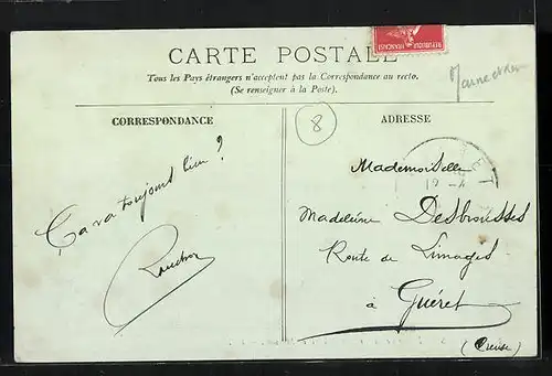 AK Angers, Eglise de la Trinité et Vieilles Maisons, Strassenbahn