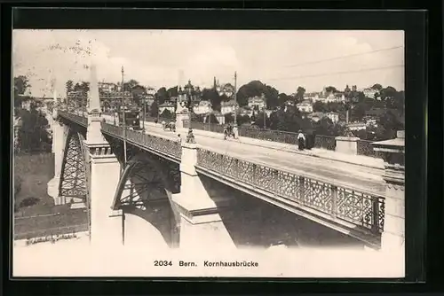 AK Bern, Kornhausbrücke mit Strassenbahn
