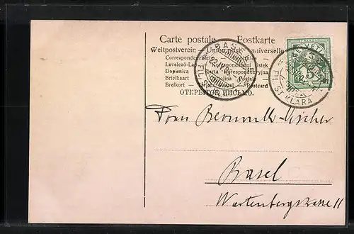 AK Ostergruss mit Hahn und Eiern