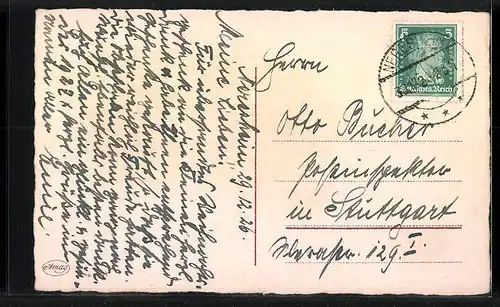 AK Glocken und Tannenzweig, Neujahr