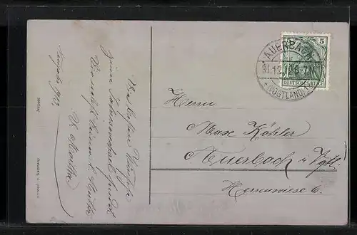 AK Dorf im Winter, Neujahr