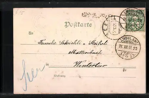 AK Jahreszahl 1902 mit Blumen