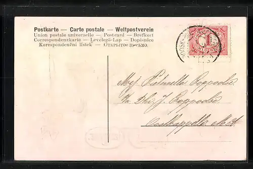 AK Jahreszahl 1907 mit floralem Dekor