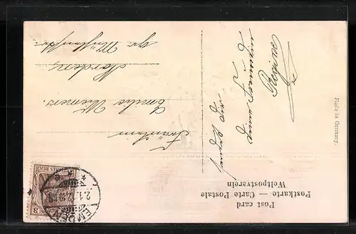 AK Neujahrsgruss mit Soldat in Uniform