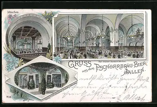 Lithographie München, Gasthaus Pschorrbräu-Bierhallen