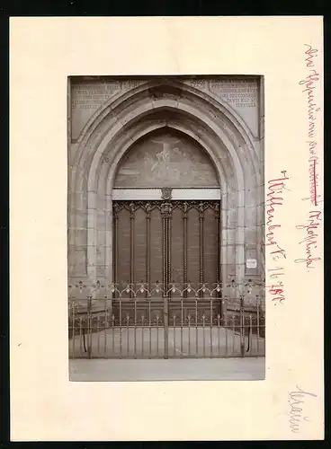 Fotografie Brück & Sohn Meissen, Ansicht Wittenberg, Portal der Schlosskirche