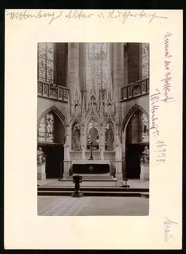 Fotografie Brück & Sohn Meissen, Ansicht Wittenberg, Altar in der Schlosskirche
