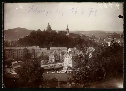 Fotografie Brück & Sohn Meissen, Ansicht Schwarzenberg i. Sa., Panorama der Stadt