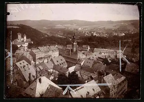 Fotografie Brück & Sohn Meissen, Ansicht Waldenburg, Panorama der Altstadt