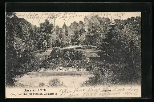 AK Hamburg-Wohldorf, Saseler Park - Parkpartie