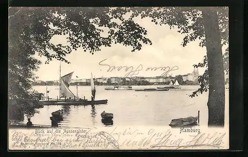 AK Hamburg, Blick auf die Aussenalster