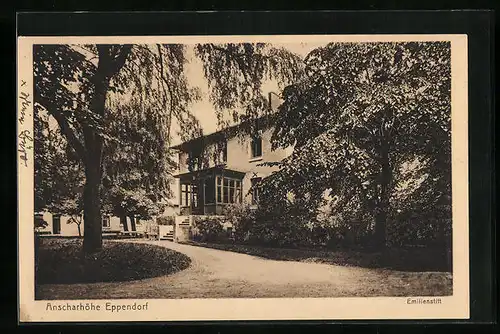 AK Hamburg-Eppendorf, Anscharhöhe mit Emilienstift