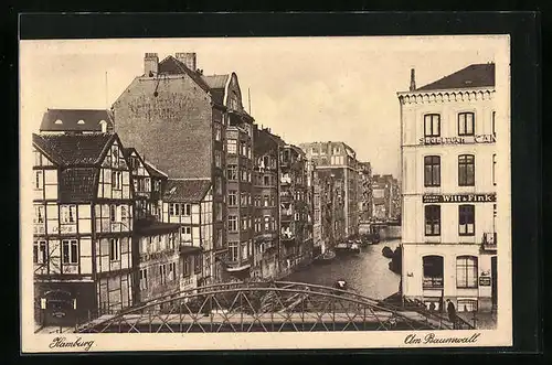 AK Hamburg, Am Baumwall mit Booten