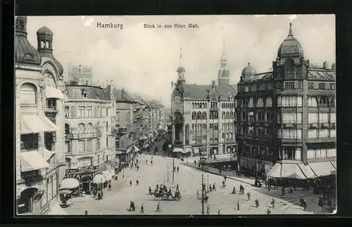 AK Hamburg, Blick in den Alter Wall mit Geschäften