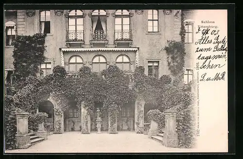 AK Ettersburg, Schloss mit bewachsener Fassade