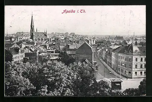 AK Apolda i. Th., Totalansicht aus der Vogelschau