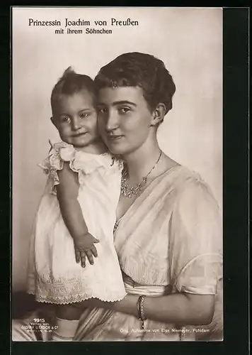 AK Prinzessin Joachim von Preussen mit ihrem Söhnchen
