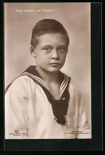 AK Prinz Friedrich von Preussen im Matrosenhemd
