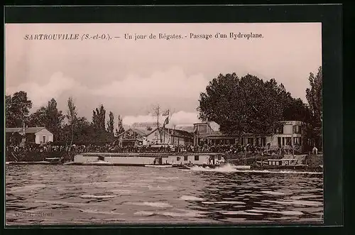 AK Sartrouville, Un jour de Régates, Passage d`un Hydroplane