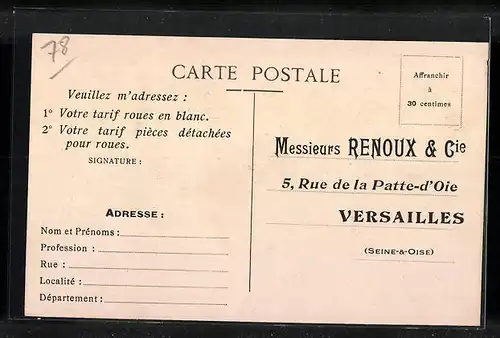 AK Versailles, Anciens Etablissements Libaud & Renoux, Vue des Usines de Versailles