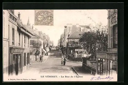 AK Le Vésinet, La Rue de l`Église