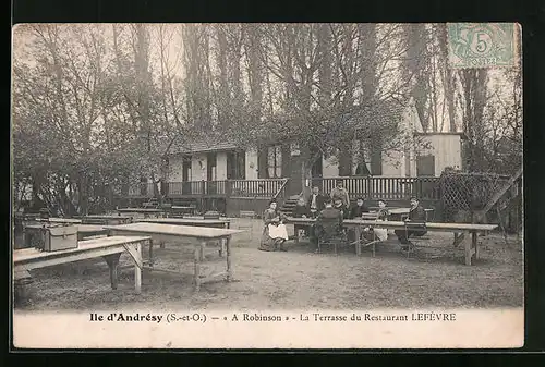 AK Andrésy, Ile d`Andrésy - A Robinson - La Terrasse du Restaurant Lefèvre